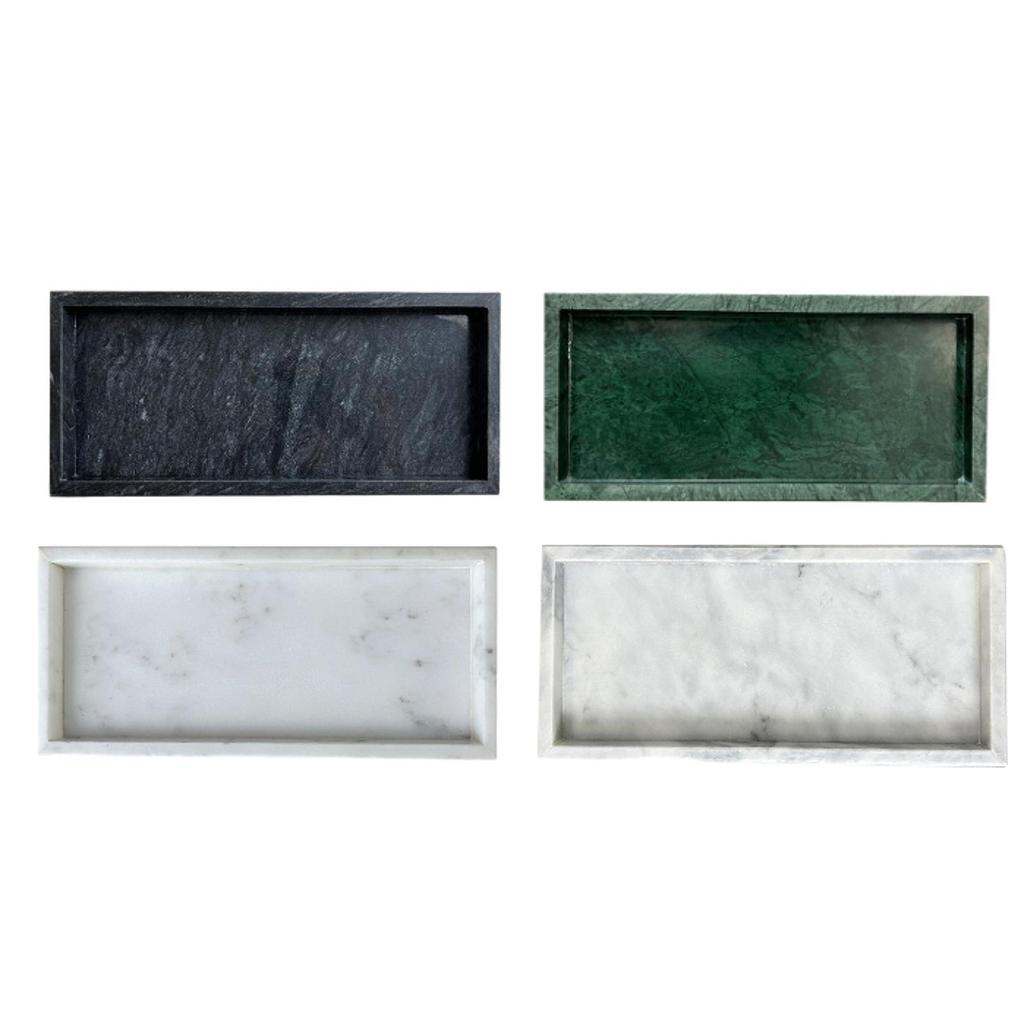 Marble Stone Serving Tray Perfume Holder Jewlery Dish Elegant Decorative Countertop Organizer for Club Dresser Vanity Decor