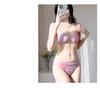 Fairy Damen 2026 geteilter Rock Bikini: Sexy Vierteiliger Langarm-Badeanzug