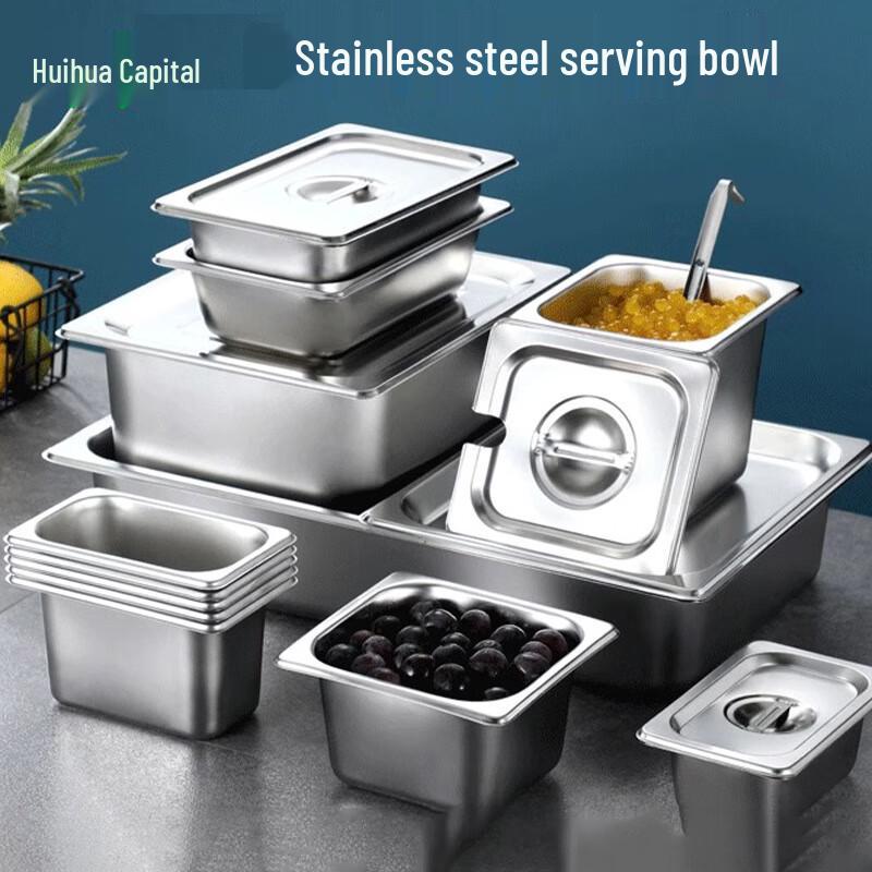

Stainless Steel Food Service Portion Pans with Lids (Set of 3)