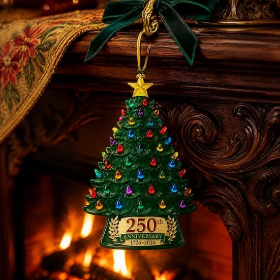 Holiday Gift Ideas 250 Anniversary USA Christmas Tree Ornament, 1776-2026 2D Acrylic Accessories Years America Hanging Decoration for Patriotic