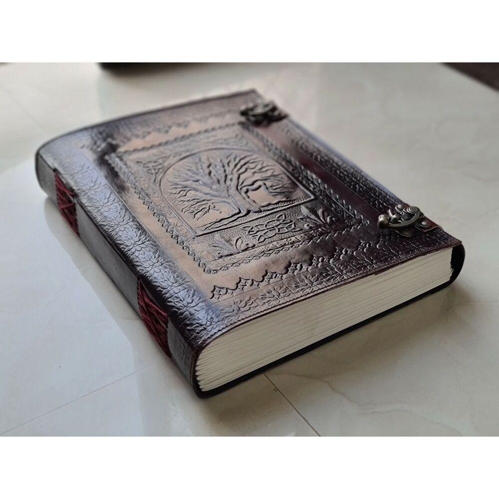 Handmade Tree of Life Leather Journal Diary Celtic Book of Shadow Wicca Vintage