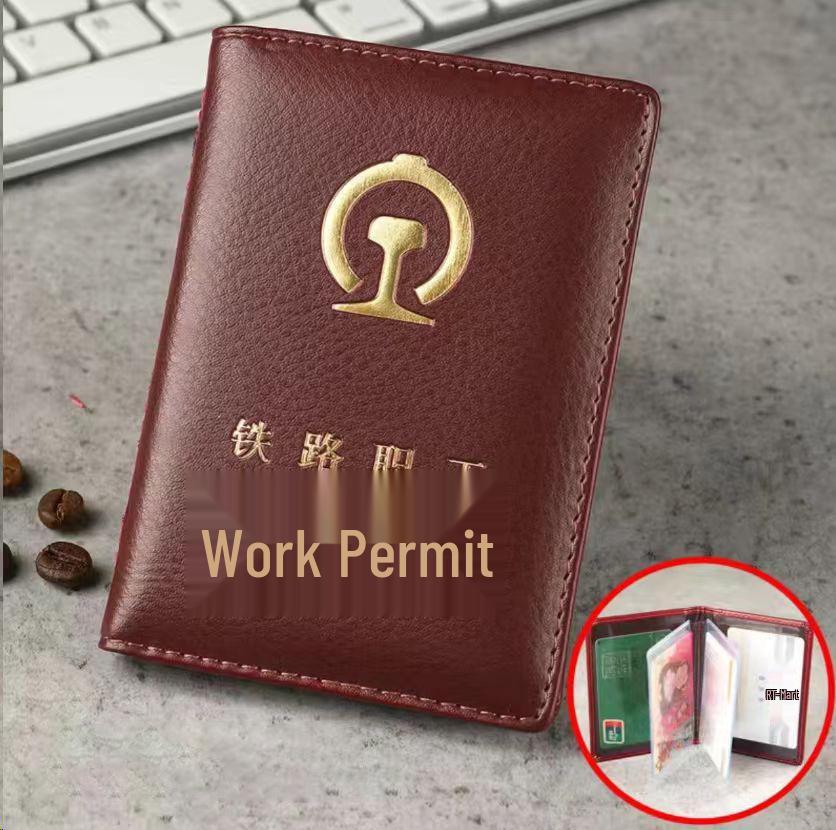 Railway Employee PU Leather ID Card Holder - Durable and Convenient Commuter Pass Case