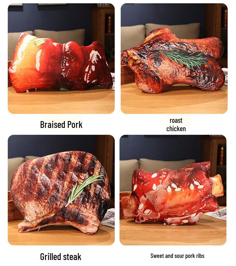 Wanghong Zibo BBQ Plush Food Pillow - Creative Douyin-Style Prank Prop