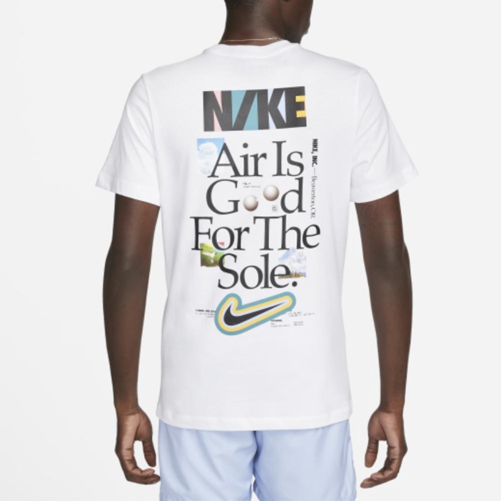 Nike Alphabet Print Fitness Training Round Neck Short Sleeve T-Shirt Men Tops White FB9775-100