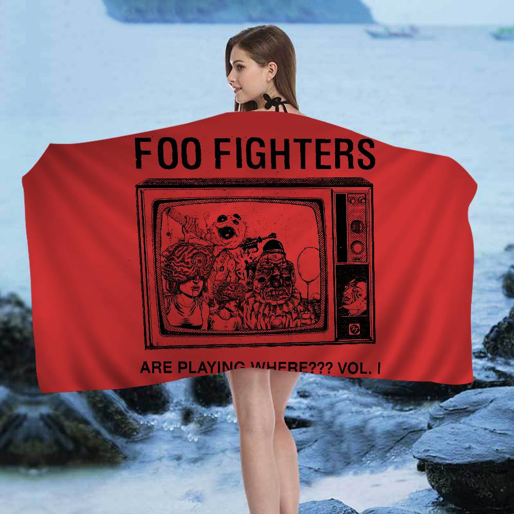 Telo Mare da Spiaggia Banda Rock Classica F-Foo F-Fighters Anime Asciugamano Morbido Assorbente Panno Lavabile Regali per Bambini Per Bambini Viaggio