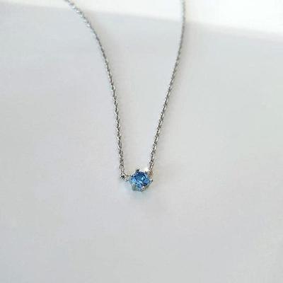 Simple Daily Blue Topaz Necklace (S8122488)