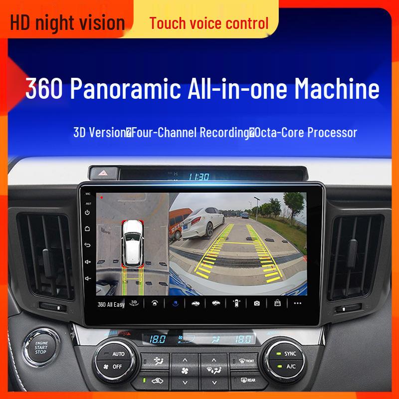 360° Panoramic Dash Cam with HD Night Vision, 3D Navigation, Large Android Screen, All-in-One 1080P System