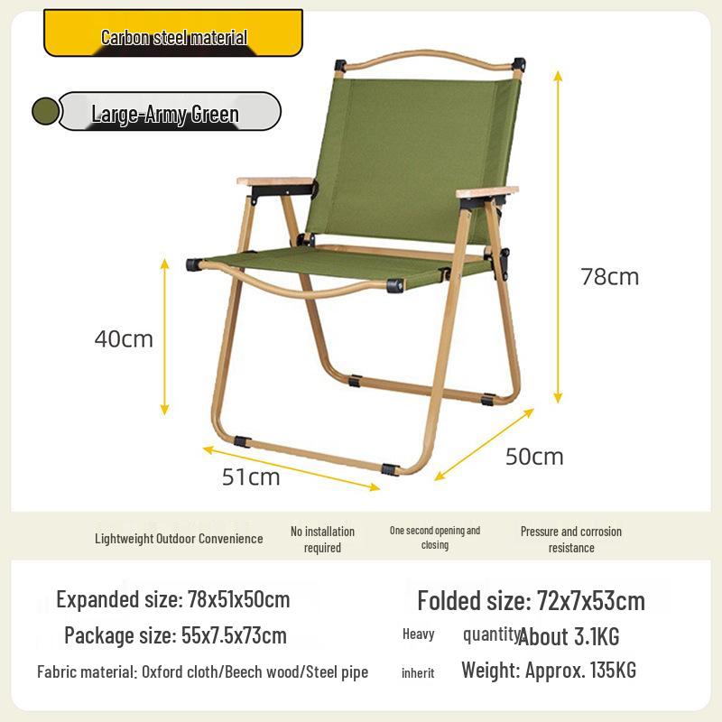 Ultralight Aluminum Folding Kermit Chair with Table for Outdoor Camping and Leisure Travel
