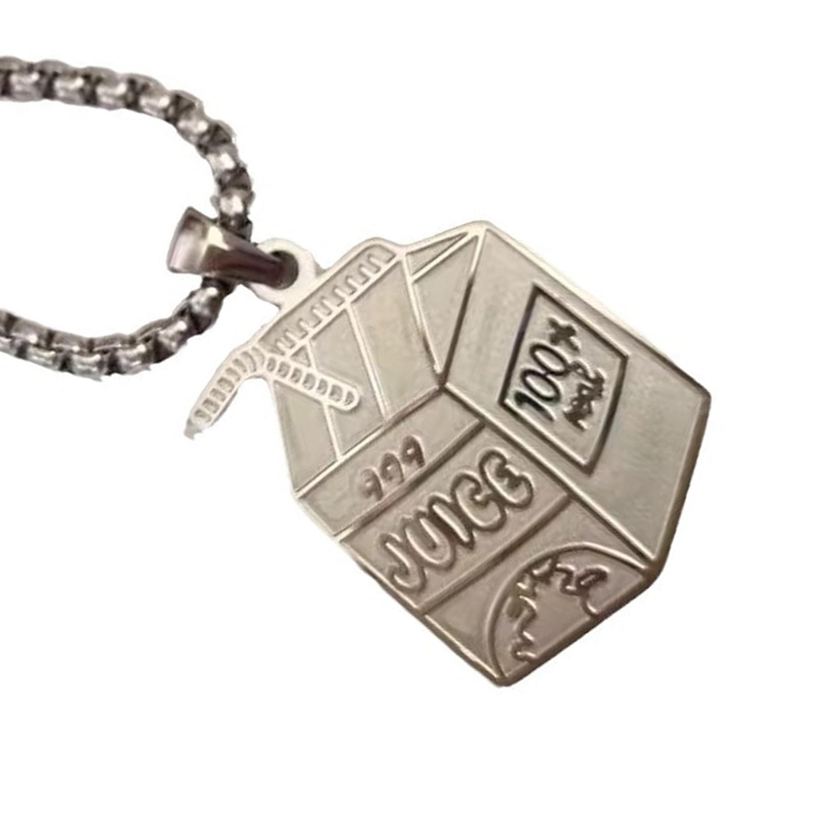 

Стильное ожерелье-подвеска в виде коробки для напитков, цепочка из нержавеющей стали для ключиц, ювелирные украшения, аксессуары для толстовки на каждый день