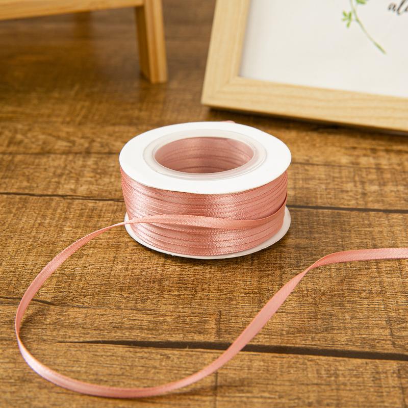 3Mm Thin Ribbon Balloon 1Roll Colorful Rope Ribbon Double-Sided Ribbon Party Card Gift Decoration Diy Packaging Hair Accessories