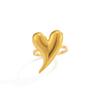 IngeSight.Z Minimalism Y2K Smooth Pointed Love Heart Open Ring for Women Stylish Gold Color Irregular Finger Ring Couple Jewelry