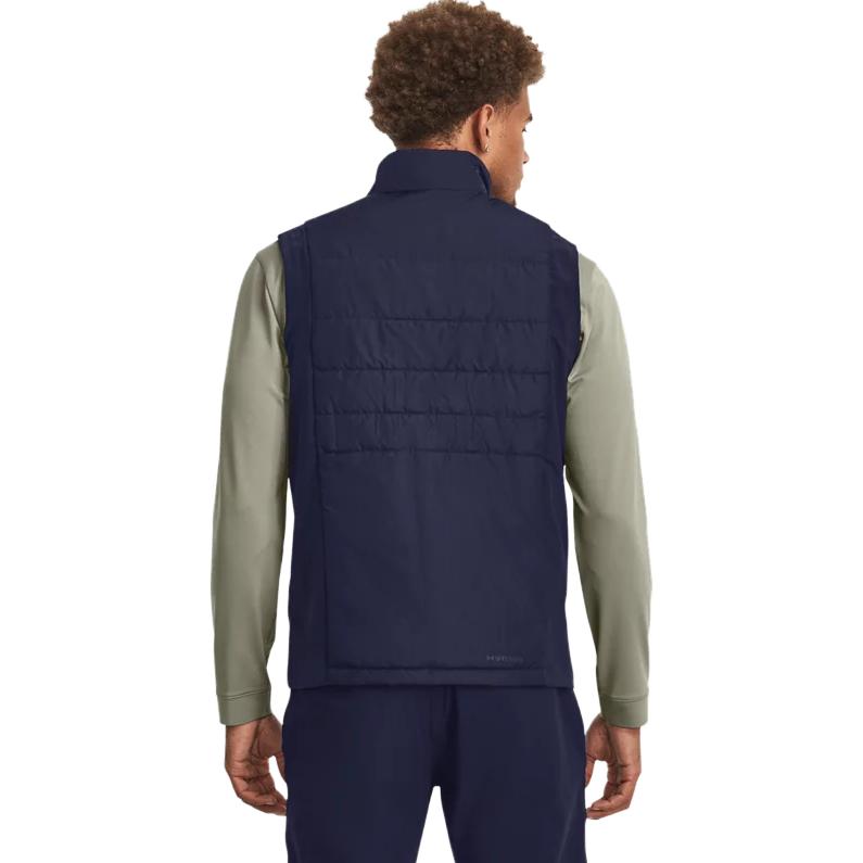 Under Armour Chaleco para Hombre de Color Sólido con Cuello Mao y Bolsillo con Cremallera Azul Marino 1378497-410