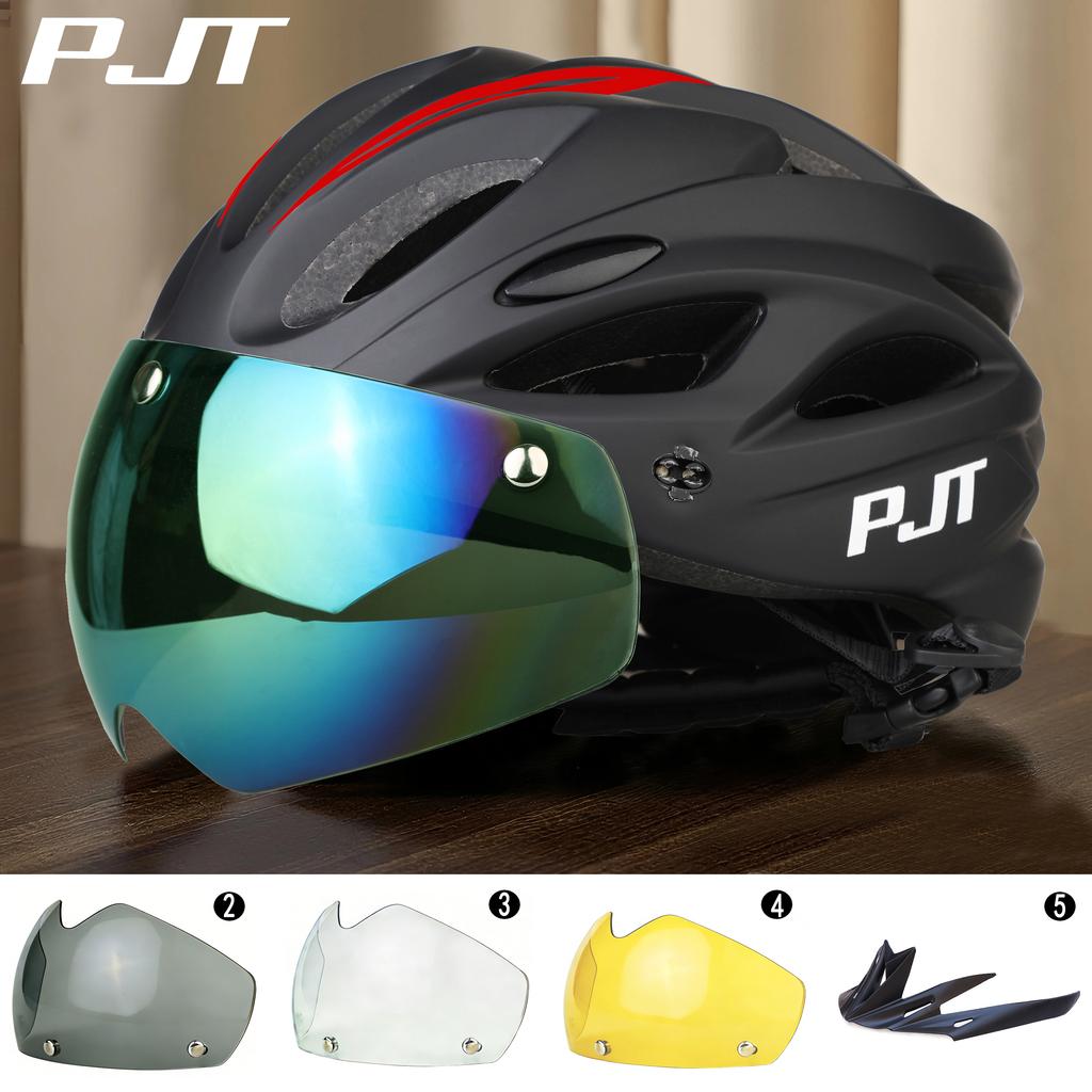 Kask rowerowy 4 w 1 z okularami przeciwsłonecznymi / Daszkiem Bezpieczeństwa Kaski Wielotrybowe noszenie Kask rowerowy Kask rowerowy MTB Dla kobiet Mężczyzn
