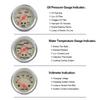 Zestaw potrójnych wskaźników 2-calowy chromowany panel temperatura wody Fahrenheit/Celsjusz woltomierz wskaźnik ciśnienia oleju PSI/kpa biała tarcza żółte światło