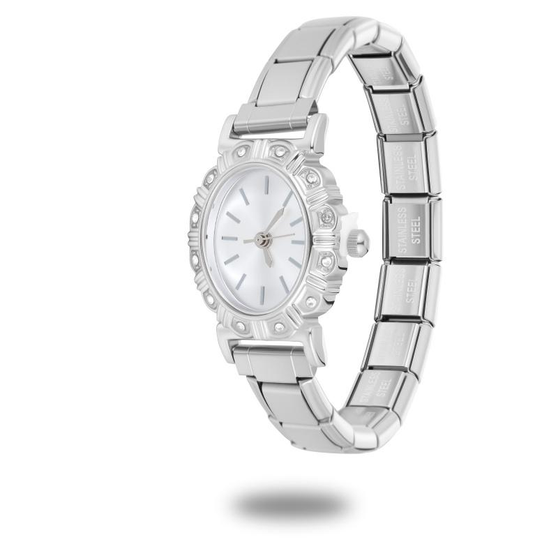 Wholesale Vintage Men Women's High Quality Stainless Steel Oval Watch Head Bracelet Fit 9MM DIY Charm Fashion Bangle Jewelry