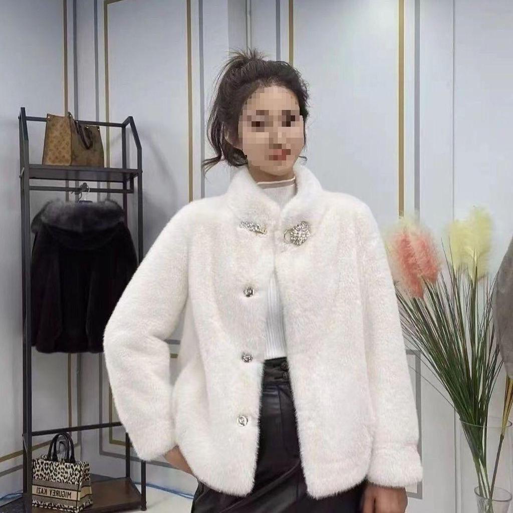 2025 Umweltfreundlicher Nerz-Samt Stehkragen Pelzmantel - Verdickter Herbst/Winter Stil