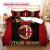 Custom Name AC Milan2 Pattern Bedding Quilt Set  Home Decoration  Gift (1 * duvet cover + 2 * pillowcase  without core)