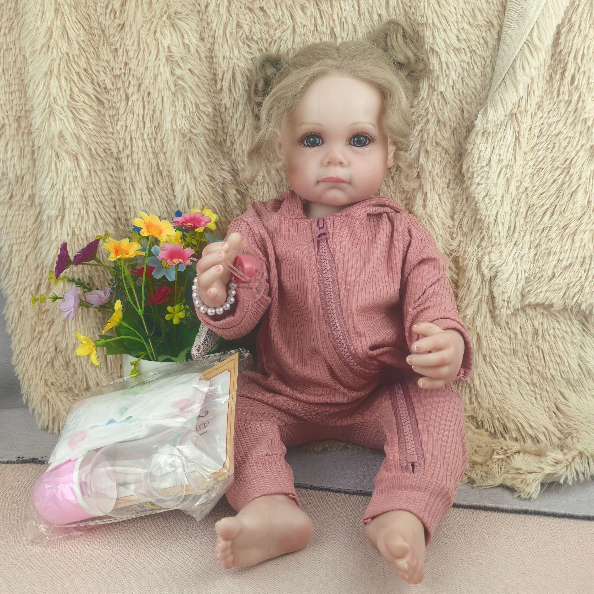 

55см Симуляция Младенца Винил Мэгги Пересадка Волос 3D Продвинутая Роспись Мэгги Полный Гель Кукла Реборн 55cm