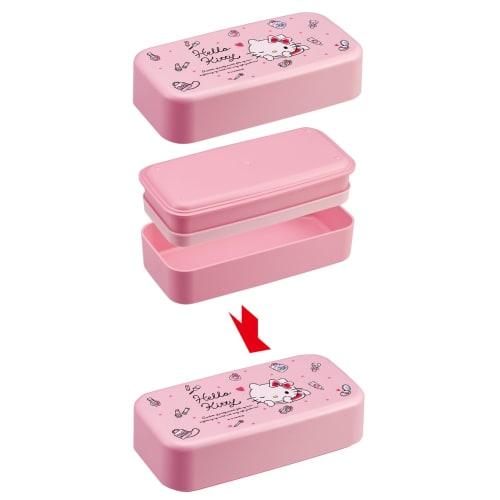 Skater Biomass Lunch Box with Cutlery, Two-Tier, Large Capacity (1000ml), Nesting Design, Lunch Belt Included, Dishwasher and Microwave Safe, Made In