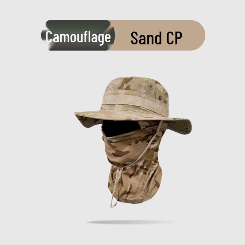 Camouflage Winddichter Fischerhut & Sonnenschutzmasken-Set für Outdoor-Aktivitäten
