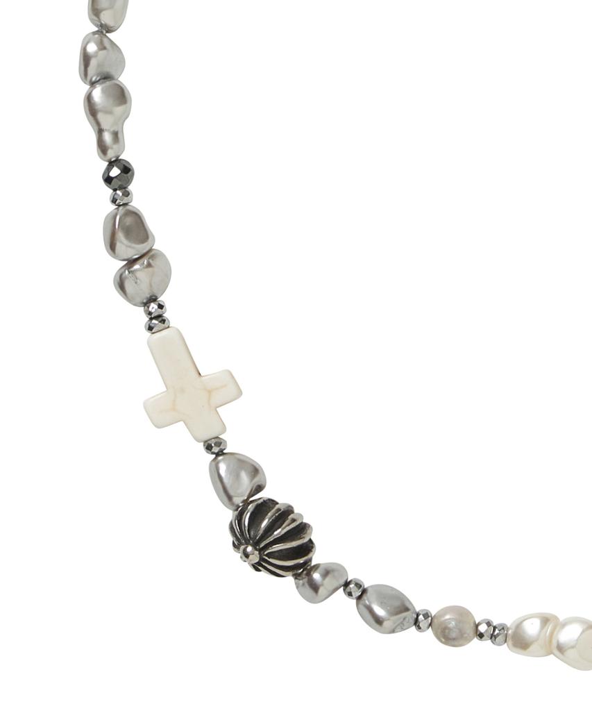 Nakedblood [Handmade] Mixed Pearl Cross Necklace