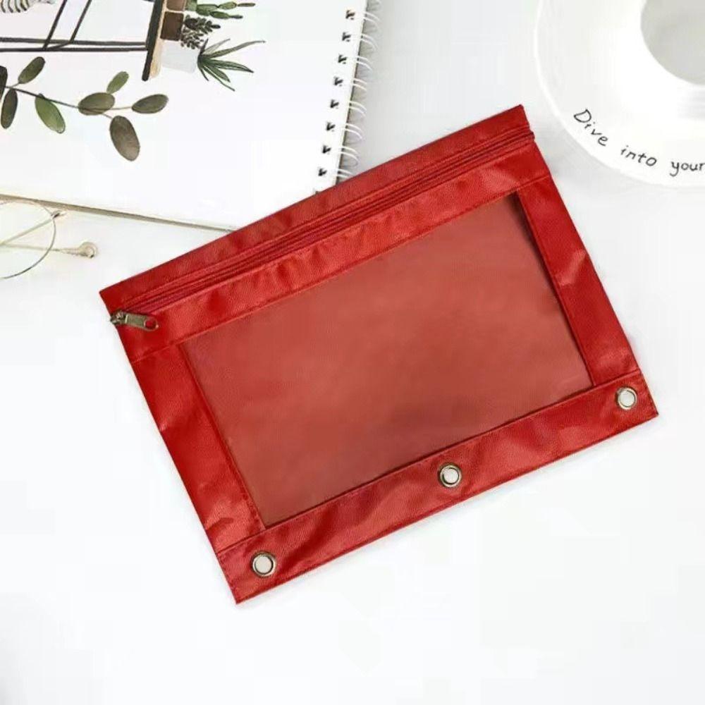 B5 Storage Bag with 3 Rings Pencil Case New Binder Pencil Pouch Pen Case