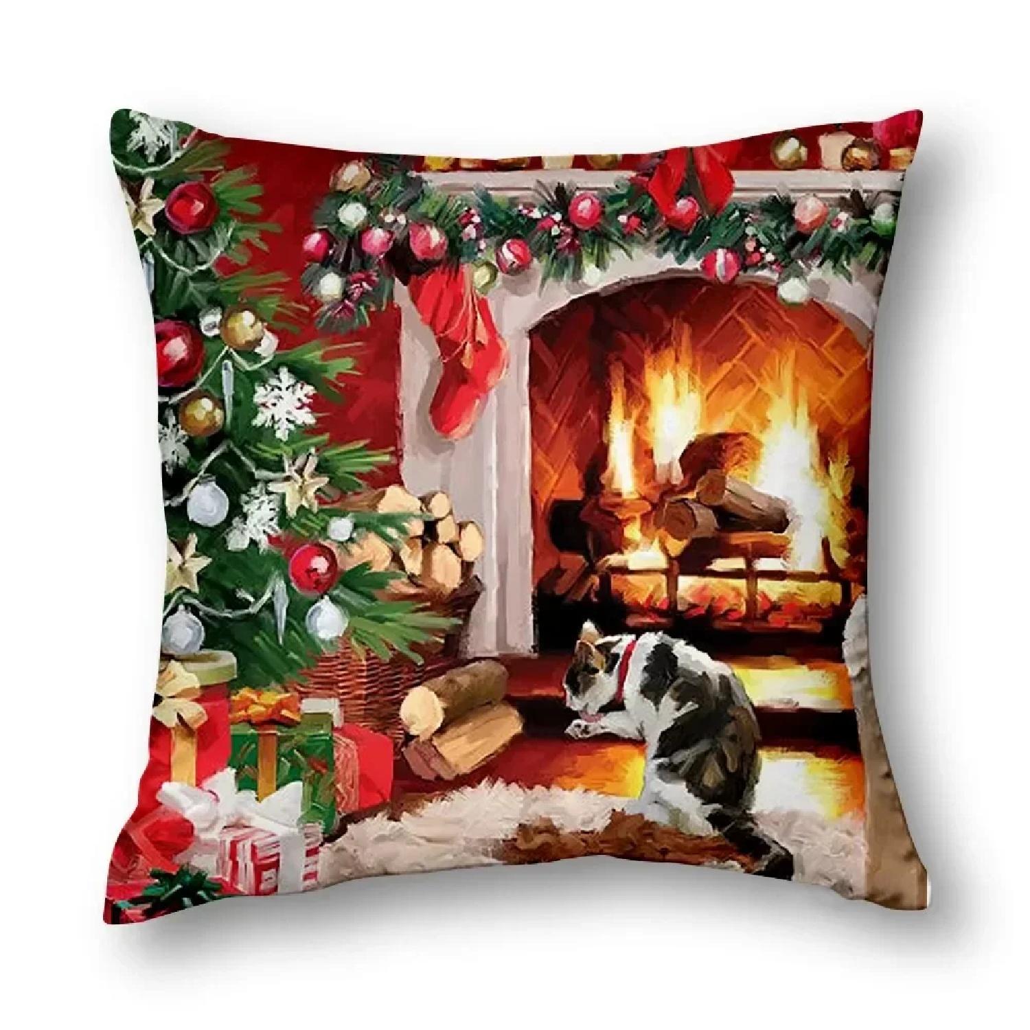 

Christmas Decoration Cushion - Upgrade Your Home Decor With Festive Spirit Living Room Decor ,(5) 66x66cm