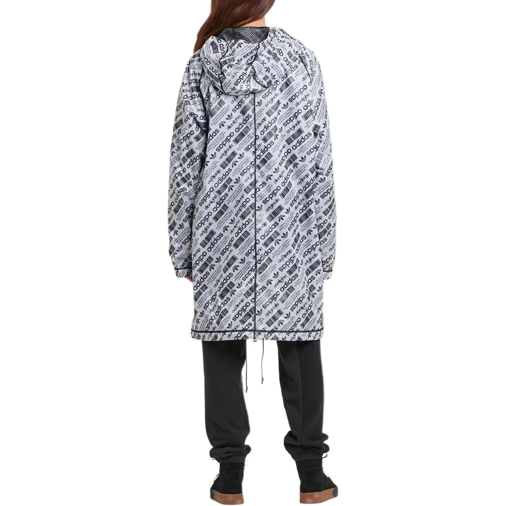 Adidas AW Logo Print Shell Parka White/Black/Black Unisex Streetwear CW3368