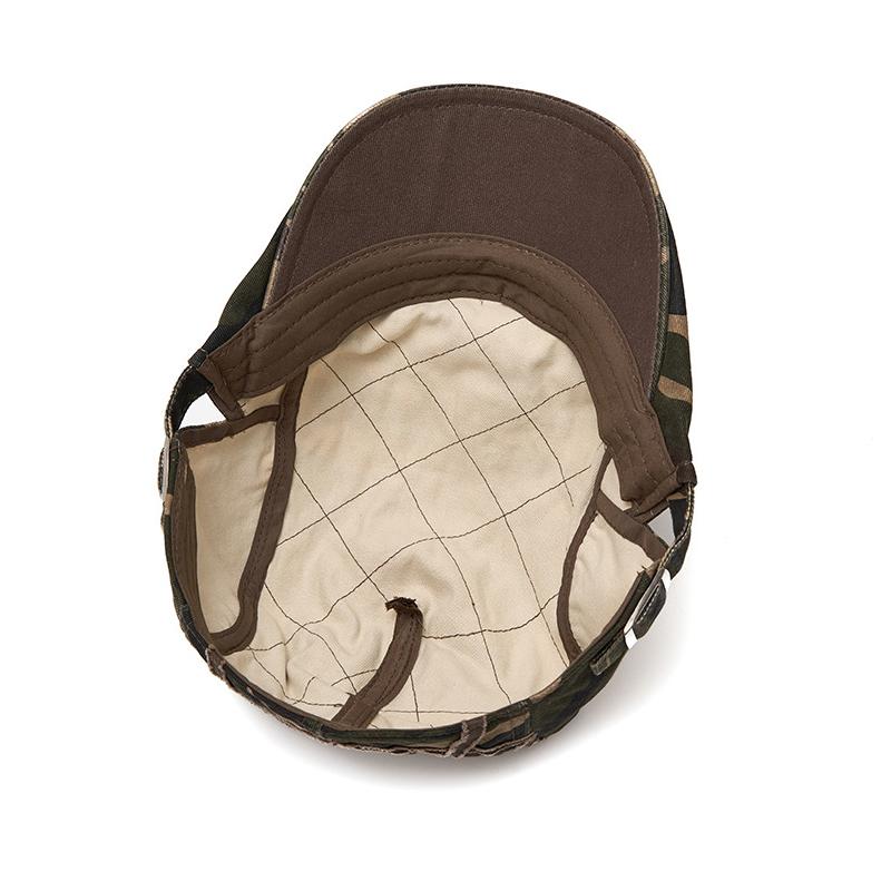 Camouflage Baskenmütze Herren Frühling Herbst Buchstaben Kappe Outdoor Sonnenschutz Schirmmütze Schiebermütze