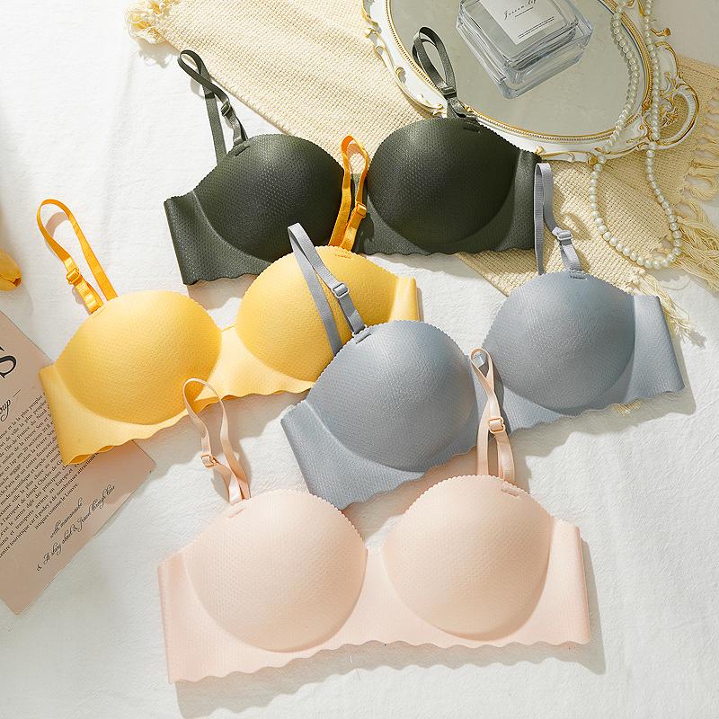 Damen Sexy Push-Up Atmungsaktive BHs Unterwäsche Nahtloser BH Weibliche Lingerie Einfarbiges Bralette