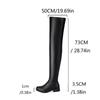 Autumn and Winter New Style Fashion Thick Heeled Women's Knee High Boots Simplicity Long Boots High 3cm Plus Size 35-48