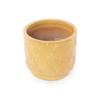 Mini Small Ceramic Plant Pot Ø19 cm, Glossy Warm Yellow Heart-Ornament Relief, Breathable Drainage Hole for Mini Succulents and Desktop Herbs