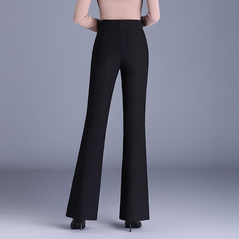 High Waist Women's Winter Velvet Micro-Flare Pants - Slimming Casual Suit with Thickened Fabric
