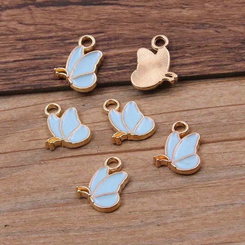 4 Colors DIY Alloy Jewelry: KC Gold Enamel Butterfly Pendant Charm