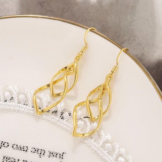 Kvinner øredobber Lineær Swirl Kvinne Bright Luster