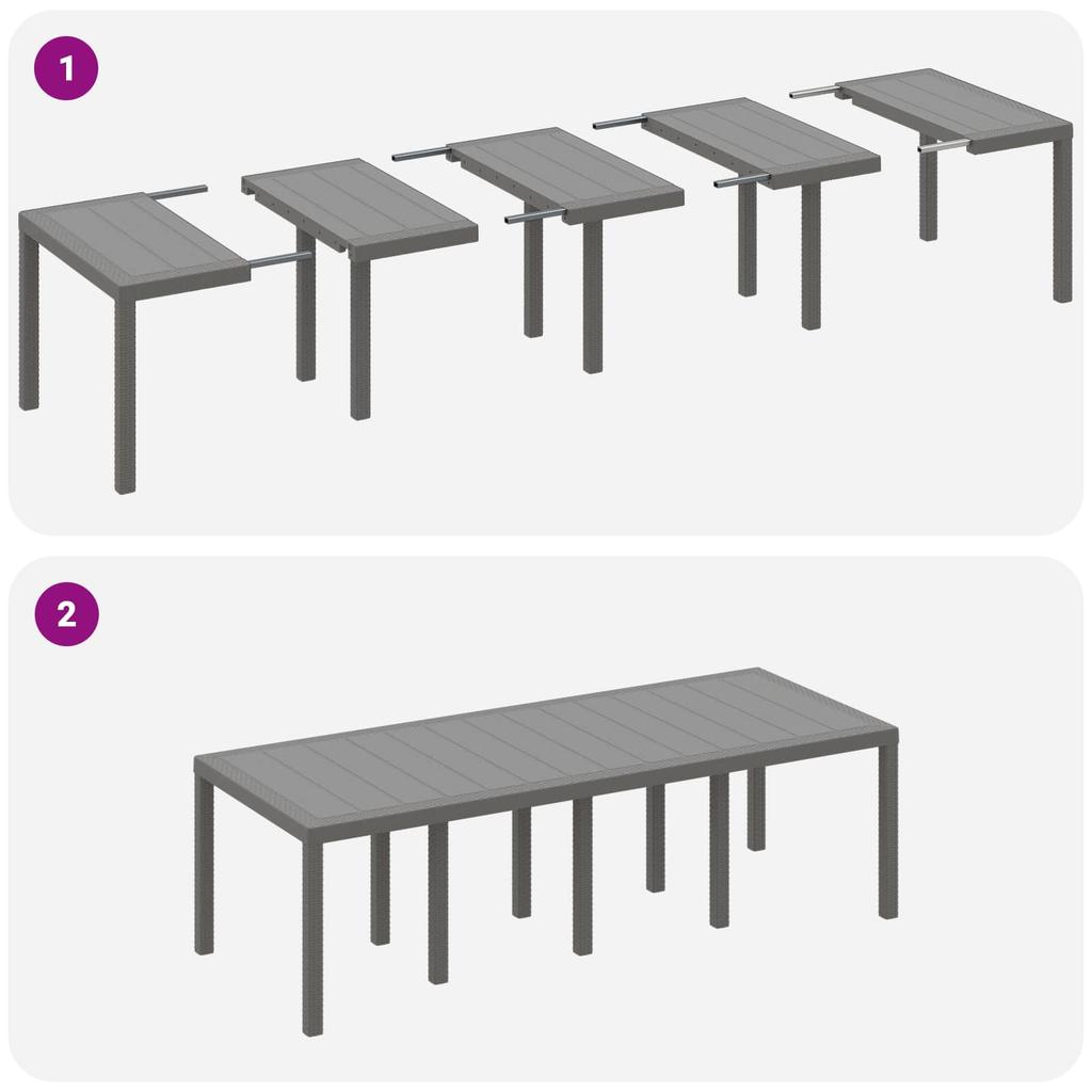 Garden Dining Set 11 pcs Light Gray Polypropylene