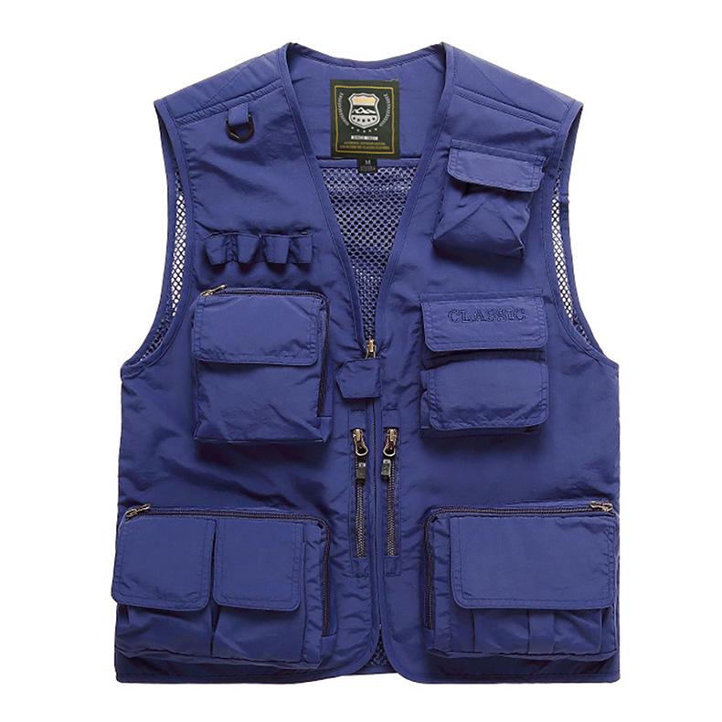 Men's Quick-Dry Mesh Multi-Pocket Plus Size Fishing Photography Vest
