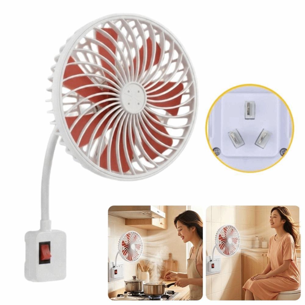 3-Prong Plug Wall Socket Fan Wall-Mounted Desktop Fan New Kitchen Mini Fan  Summer