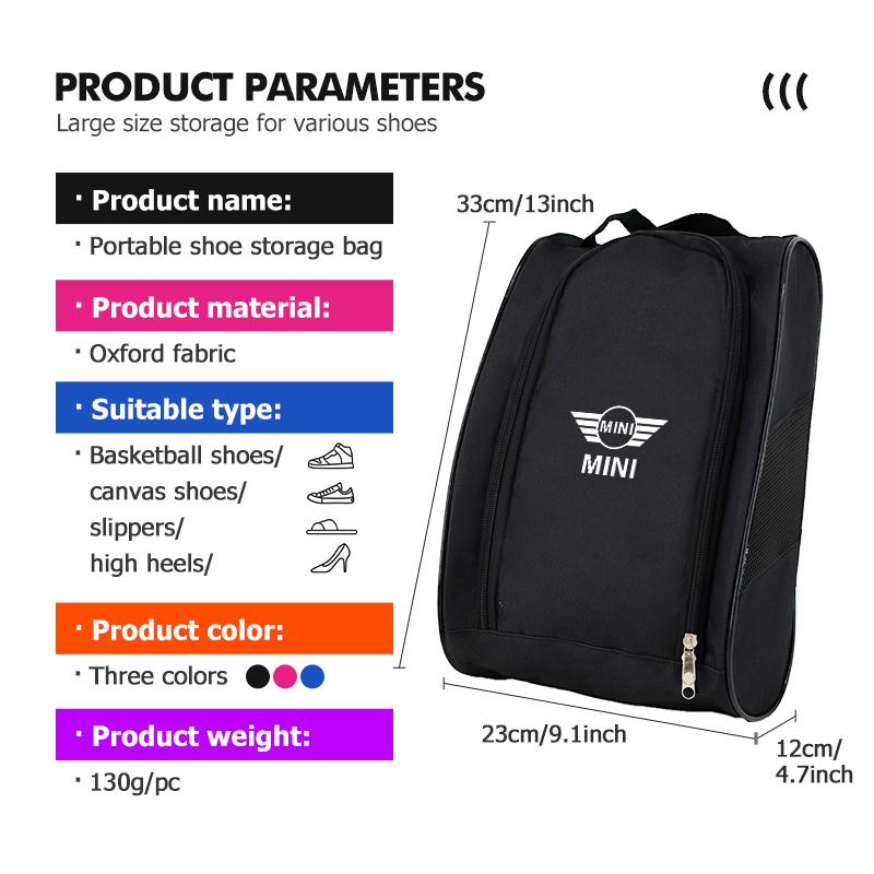 Oxford Golf Shoe Carrier Bag Handbag Dustproof Sneaker Organizer For MINI Cooper JCW WORKS R55 R56 F55 F56 R57 R58 R59 R60 R50