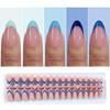 French Tip Stick-On Nail Set 32Pieces In Short Almond Shape Reusable Ideal for Various Skin Tones and Easy Styling
