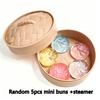 Gedämpftes Brötchen Quetschspielzeug Simulation Bao Stressabbau Fidget Toy mit Dampfgarer Glitzer Weich Knetbar Sensorisches Dekompressionszubehör