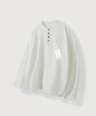 MOOD INSIDE Sov Kavaring Henley Neck Long Sleeve_Ivory