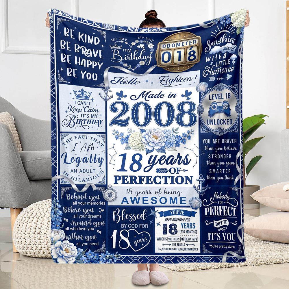 Coperte di Flanella con Citazioni per il 18° Compleanno - Morbide e Adatte per Divani, Letti, Uffici, Viaggi, Tutte le Stagioni, Ottimo Regalo per Feste e Compleanni.