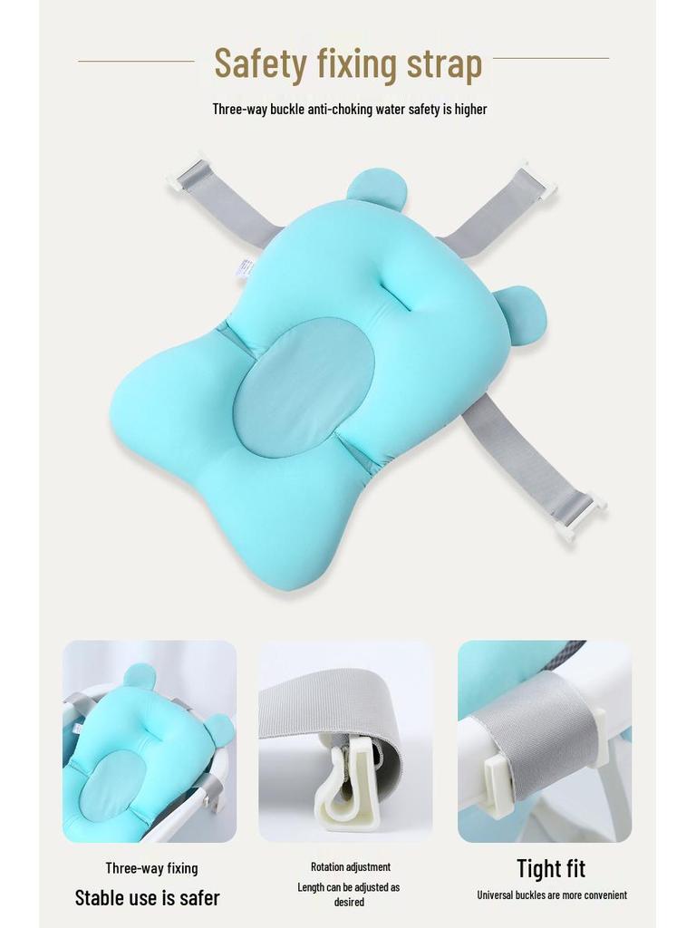 Schwimmende Neugeborenen-Badestütze: Universelle Mesh-Matte & Schwamm zum Sitzen und Liegen