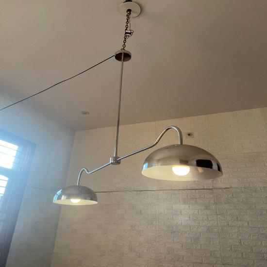 2 Shade Chrome Pendant Chandelier Modern Hanging Light Fixture for Dining Room, Kitchen, Living Room