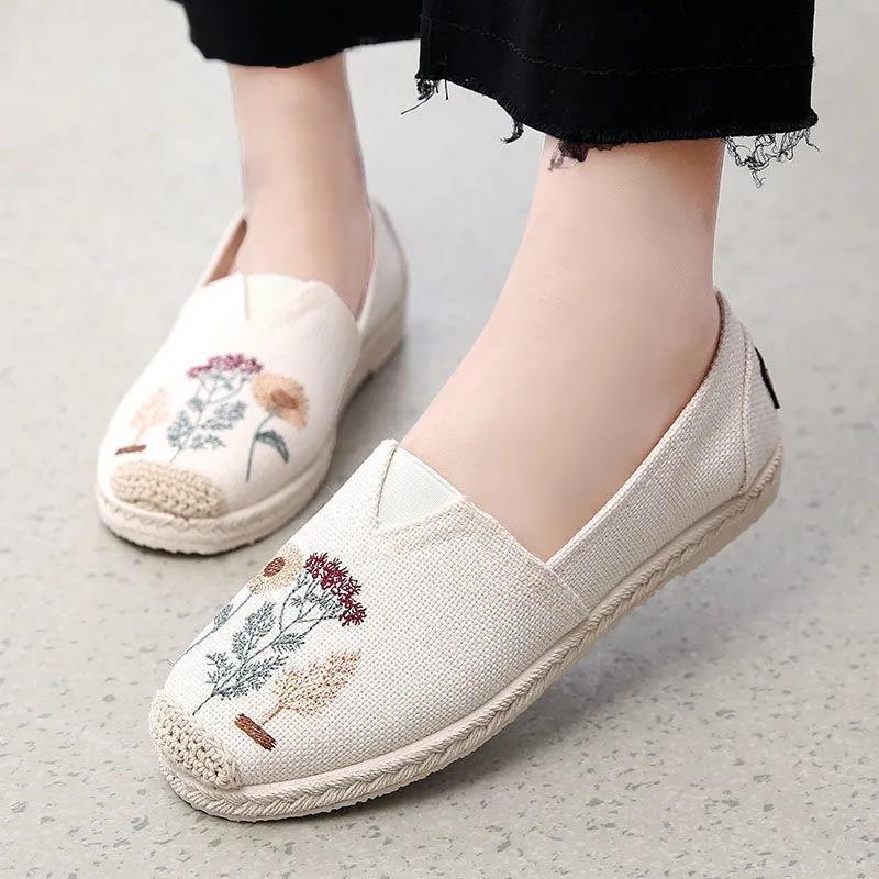 Summer Fisherman Shoes Female Lazy One Pedal Pregnant Women Canvas Versatile Breathable Cloth Shoes