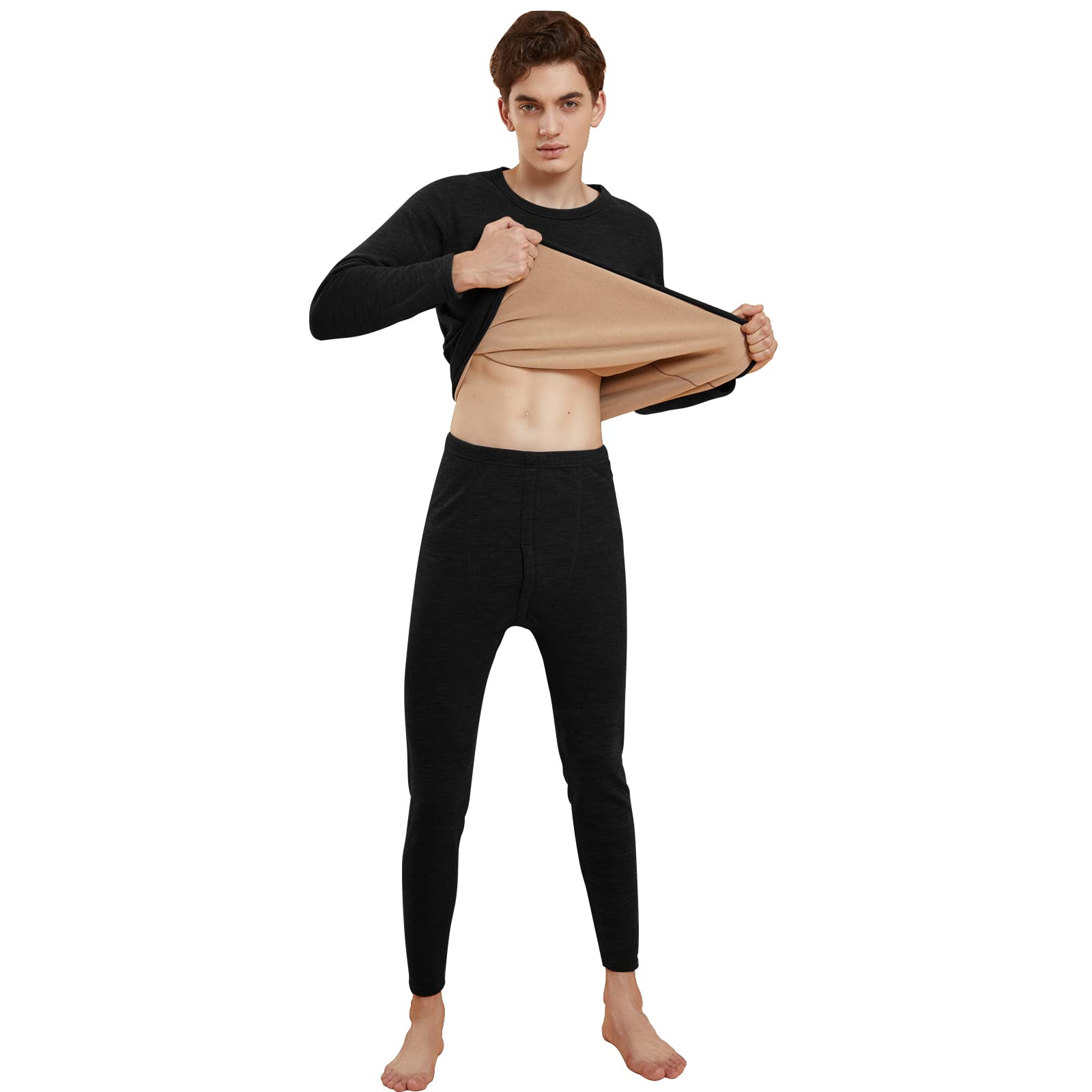 

Heattech Warm Cold Weather Inner Top and Bottom Термофлисовые брюки с длинным рукавом Высокая эластичность для пожилых людей Черный Extra [Daycloth] Внутренняя одежда,