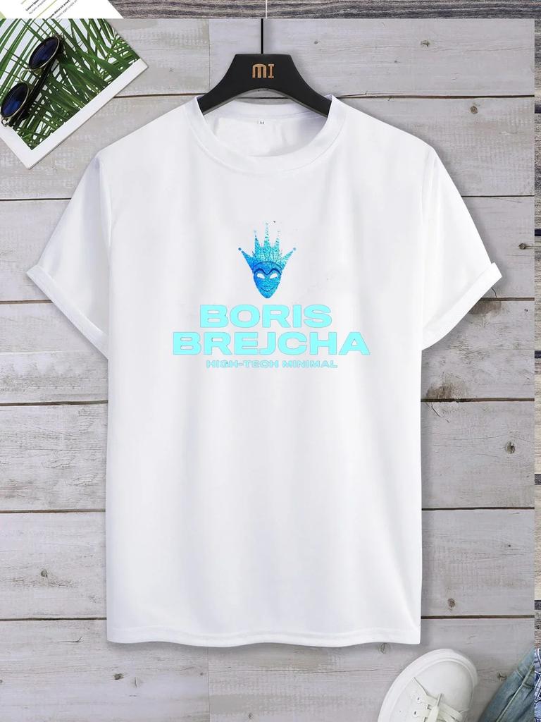 Harajuku Hip-hop Boris Brejcha Dj Mask Cool Short Men Women Tee Shirt Male Summer Fashion Hipster  Y2K  Hot Product