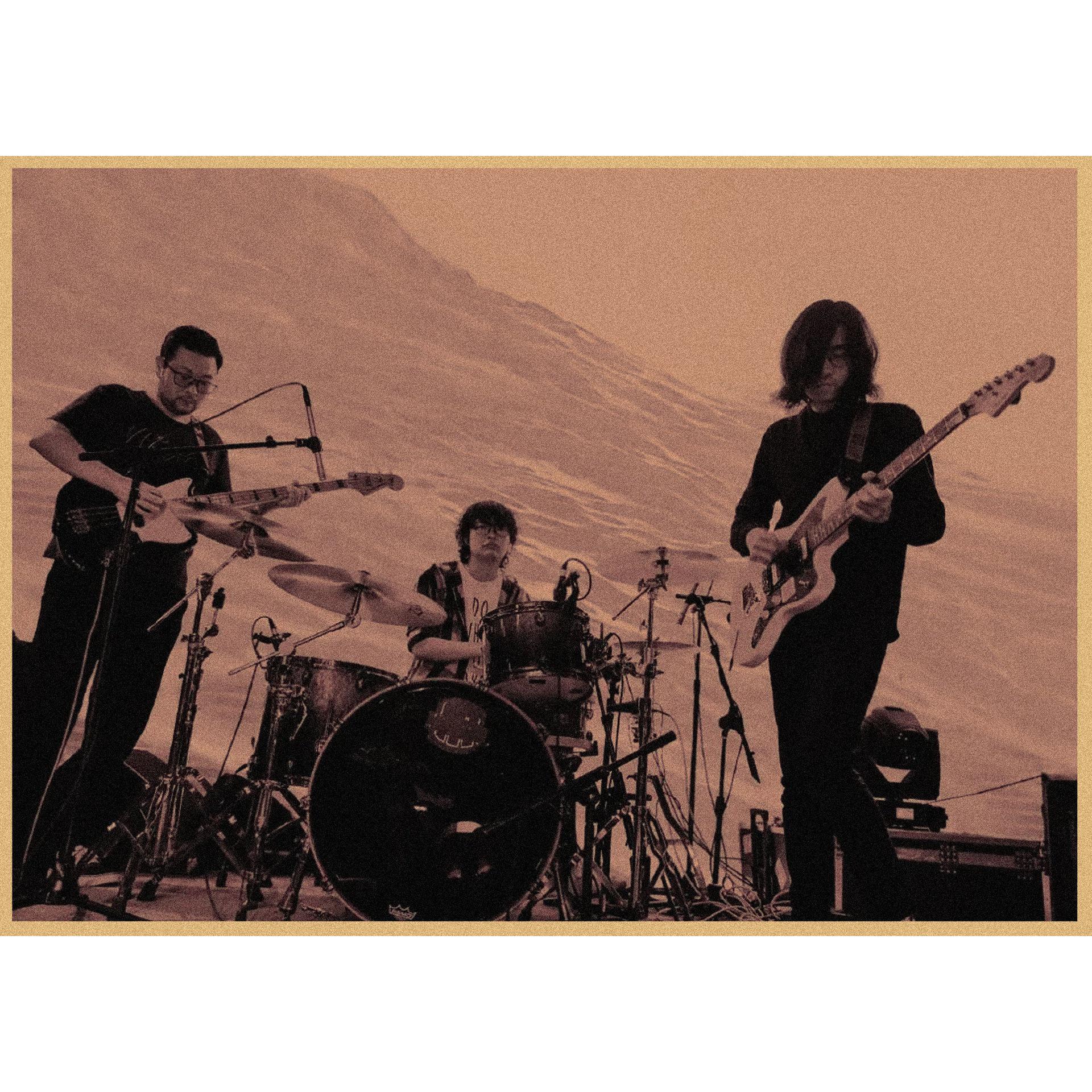 

Orange Sea Rock Band Retro Mural Poster 29.7X42cm