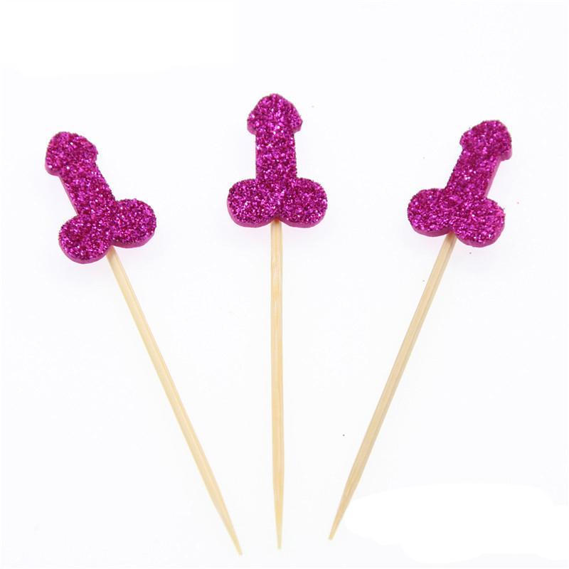 12/24 Stück Glitzer Willy Penis Cupcake Topper Gold Lustig Nackt Schwanz Kuchen Topper Hochzeitsgeschenke Junggesellinnenabschied Erwachsenen Hen Night Party